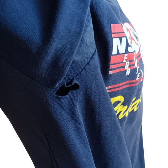 Nebraska State Patrol Vintage T-Shirt XL 1990s Crackle Graphic Fitness Blue USA - Picture 6 of 10